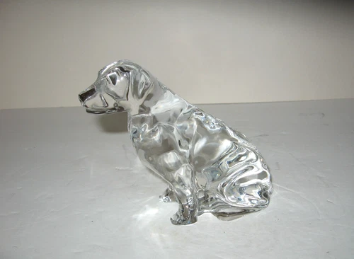 Waterford Crystal Labrador Retriever Dog Figurine 4” Vintage Collectible Decor