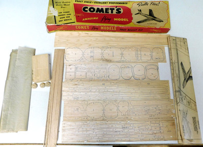 VINTAGE 1952 COMET'S P12 SABRE JET S86E MODEL KIT FLYING MODEL