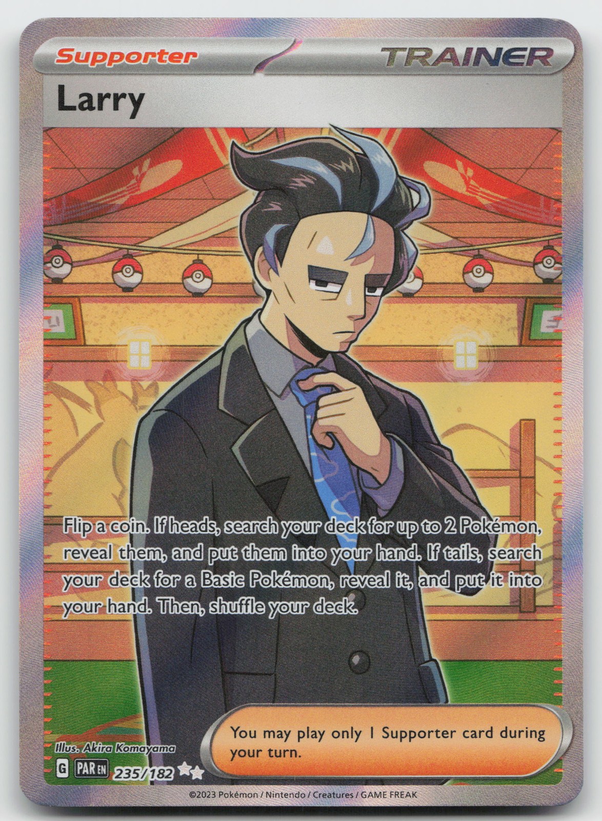 Larry SV04: Paradox Rift 235/182 Ultra Rare NM Pokemon