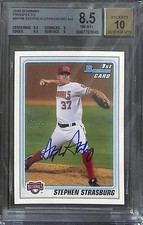 2010 Bowman Prospects Autograph #BP1 Stephen Strasburg BGS 8.5