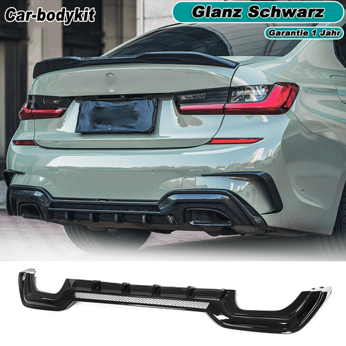 Difusor trasero negro brillante difusor parte trasera para BMW Serie 3 G20 G28 paquete M 19-20 - Imagen 1 de 12