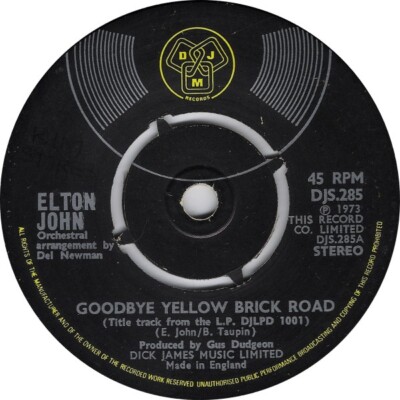 Elton John - Goodbye Yellow Brick Road (7'', Single, Kno)