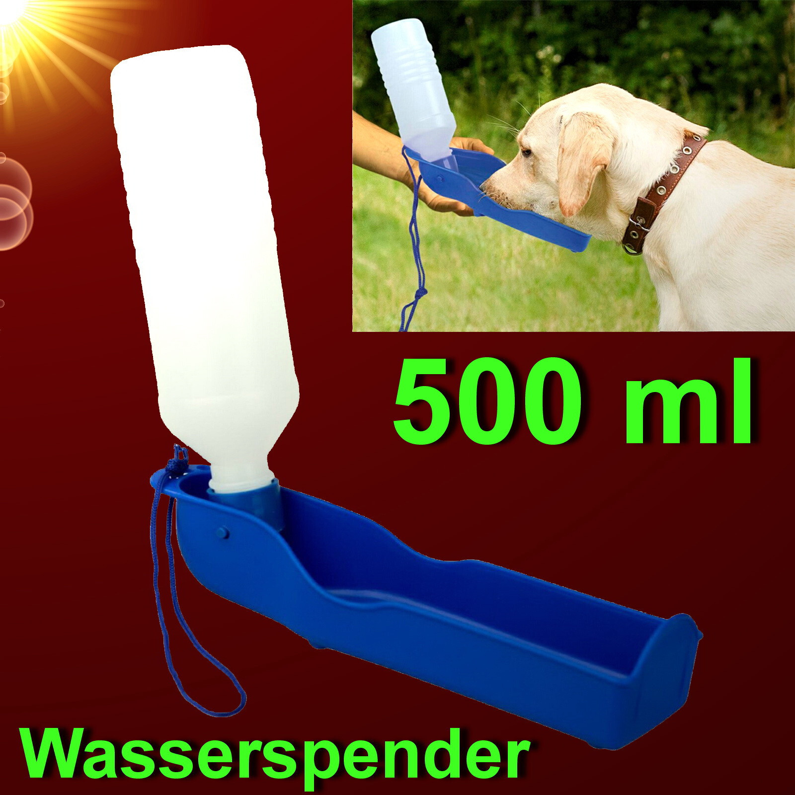 Haustier-Wasserflasche 1200ml Mit 14mm Auslauf - Hängender Trinkspender Für Hunde & Katzen