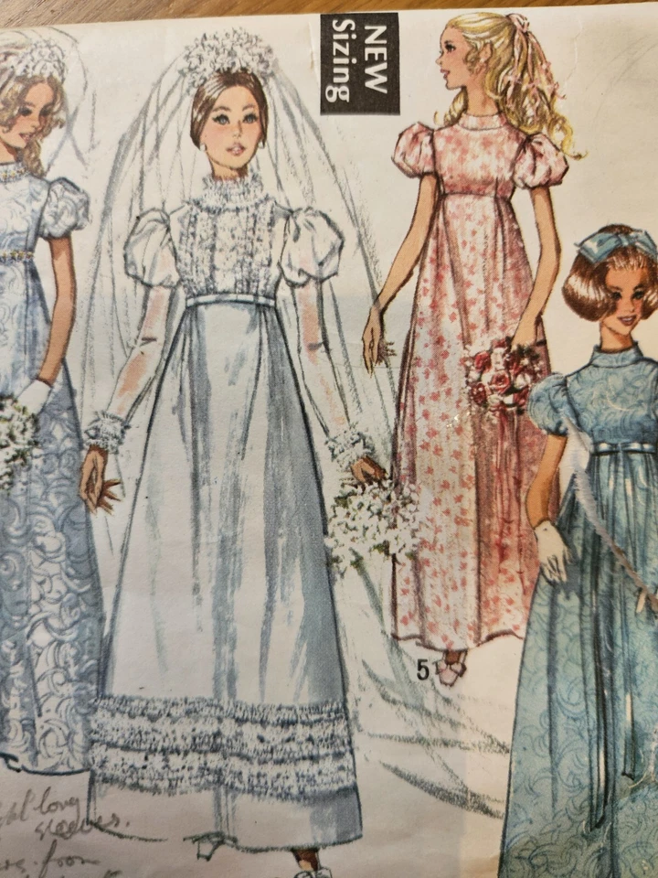 1960's Vintage Sewing Pattern. Bridal Gown/Bridesmaids or Wedding Dress. Size 14 - Image 2 of 4