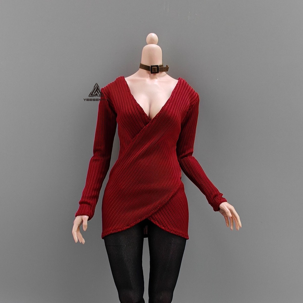 1/6 Deep V Dress Clothes Fits 12