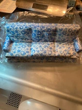 VINTAGE CONCORD DOLLHOUSE MINIATURE BLUE/WHITE SOFA, #1835, SLIGHT SECOND, READ!