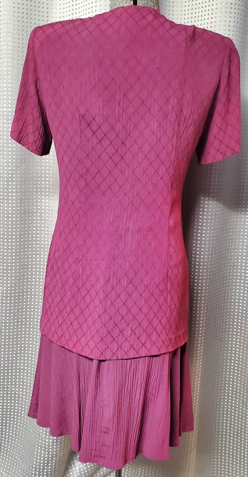 Traje Falda Sheri Martin New York Color Vino De Colección Y2k Años 90 Mujer Talla 10 P Foto 3 de 4