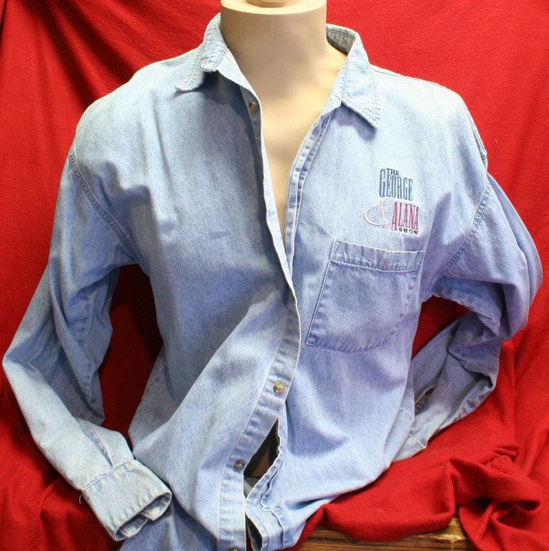 RARE 1995 1996 THE GEORGE & ALANA SHOW Crew or Promo "Distressed" Dress Shirt