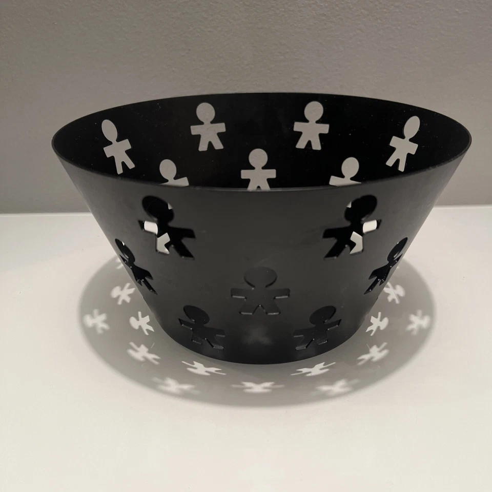 "Frutero Alessi Girotondo King Kong Italia borde perforado negro grande 5""x9""" Foto 3 de 4