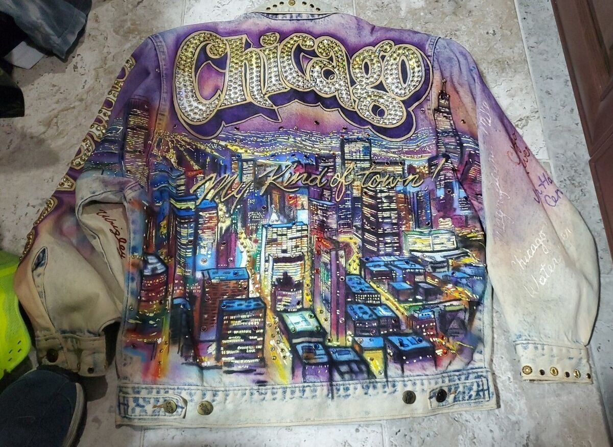 RARE 1987 TONY ALAMO DESIGNS CHICAGO CITY ARTWORK DENIM RARE 1987 TONY ALAMO DESIGNS CHICAGO CITY ARTWORK DENIM