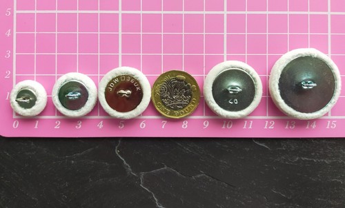 Green 100% Wool Fabric Covered Buttons 14, 19, 23, 25 & 31mm 80+ Colours - Picture 10 of 17