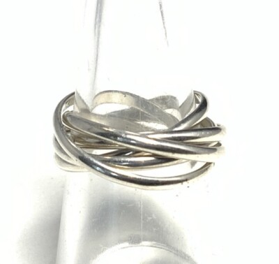 LAN Sterling Silver 925 Puzzle Ring Size 5.25 JF66