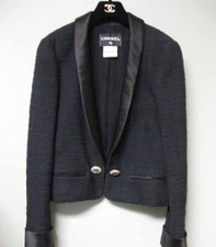 CHANEL 12A TWEED GRIPOIX CC LOGO BUTTON JACKET BLAZER FR48 XXL