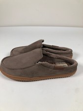 Mens L 11 - 12 Tan Dearfoams Comfort Cozy Slip On Loafer Slippers