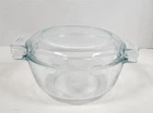 Pyrex Vintage  453 1.5L Casserole Dish & Lid Clear--Damaged