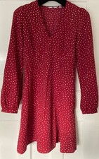 Uniqlo DOTTED V NECK LONG SLEEVED MINI DRESS