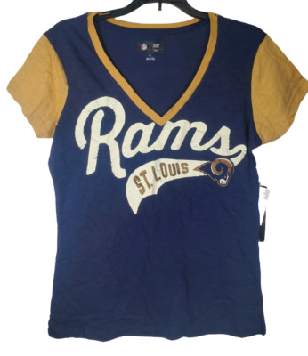 G-III Damen St. Lous Rams Fair Catch Kurzarm T-Shirt Marineblau L
