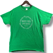 Valley View Lady Eagles Volleyball T-Shirt Mens Size Large L Green Short Sleeve