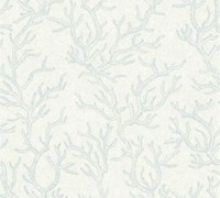 Versace Home Tapete Vlies Korallen Blau Weiß Glanz 34497-2 (7,32€/1Qm)