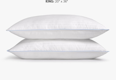 King Bed Pillow Set of 2 Premium Down Alternative Medium Density Side Sleeper