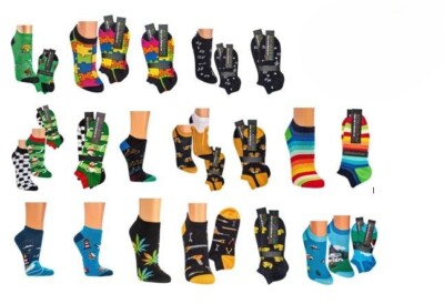 2 Paar lustige Motiv Sneaker Socken Socks4Fun mismatched Geschenk Fun