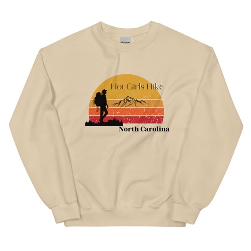 Hot Girls Hike North Carolina Super Soft Unisex Crewneck Sweatshirt - Picture 27 of 37