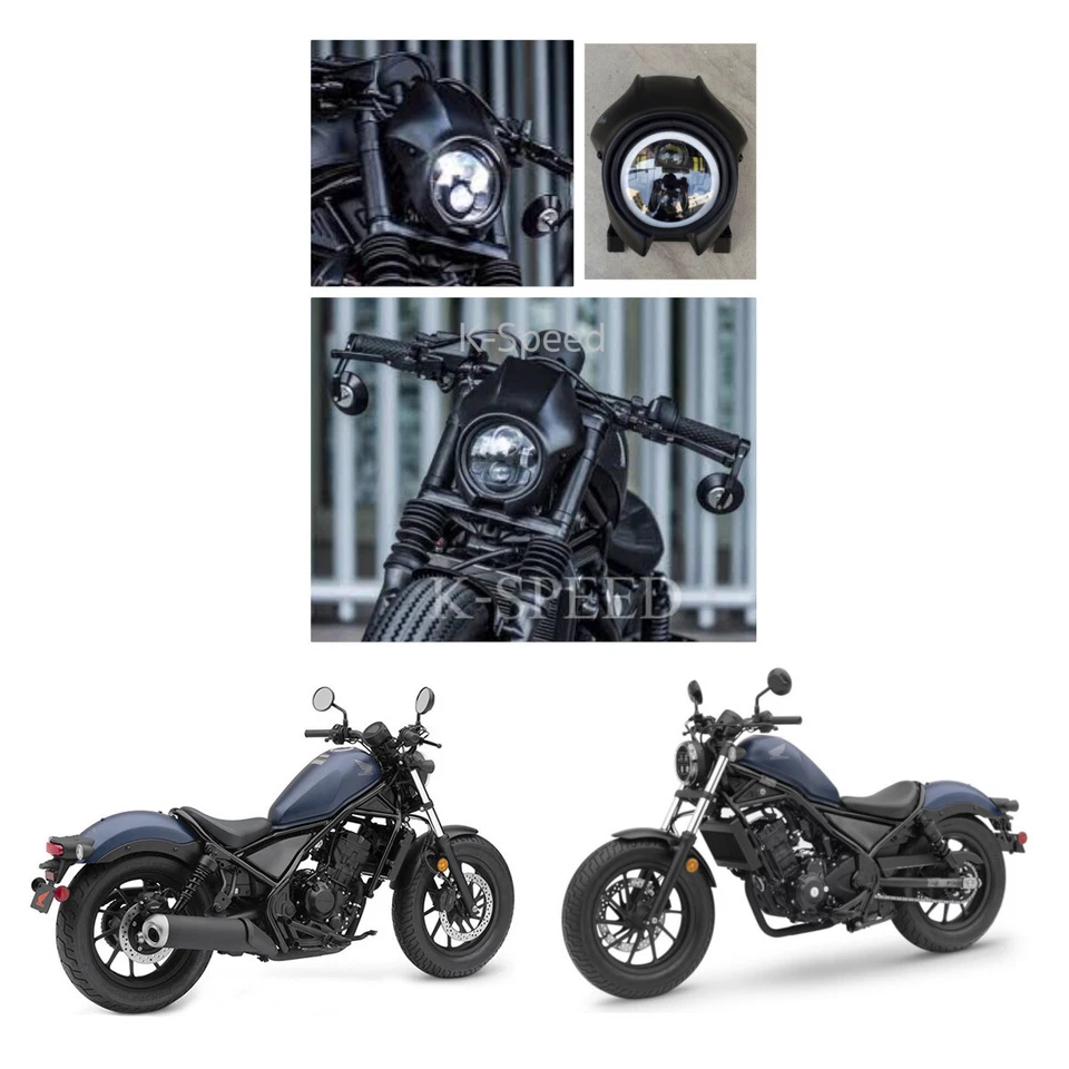 Faro proyector delantero lámpara diurno DRL para Honda Rebel 300 500 2017 2019 Foto 2 de 4