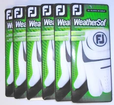 Brand New! 6 Footjoy WeatherSof Gloves, LH for Right Handed Players, Pick Size