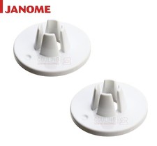 JANOME Sewing Machine THREAD SPOOL HOLDER CAP COTTON DISC STOPS SMALL Genuine x2