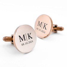 Personalised Engraved Cufflinks Wedding Gifts for Men Groom Groomsman Best Man