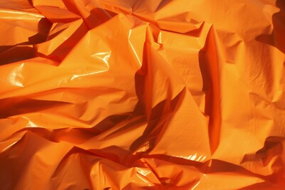 Nylon Lack Stoff Spiegelglanz shiny PU coated thin fabric downjacket orange