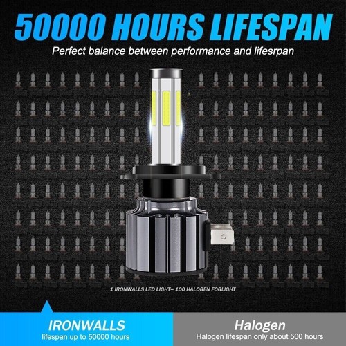 6-Sides H7 LED Headlight Globes Bulb Kit High/Lo Beam 6500K 38400LM Bright White - Picture 10 of 12