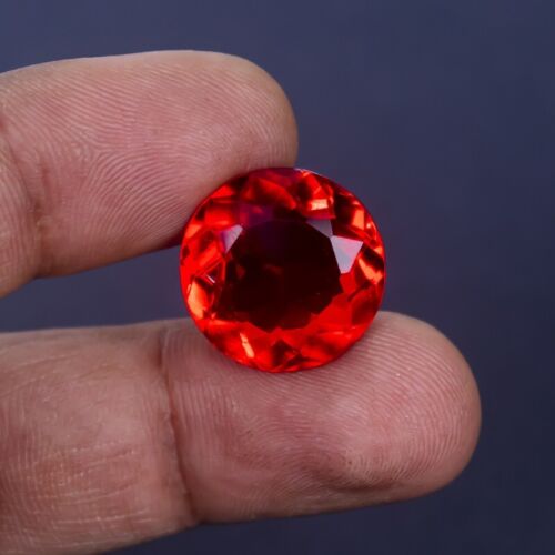 29.0 Ct Certified Natural Translucent Round Red Topaz Loose Gemstone AE-005
