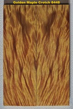 Stunning Stabilized Golden Maple Crotch Curl scales 8448, 5 7/8 x 1 7/8 x 3/8 "