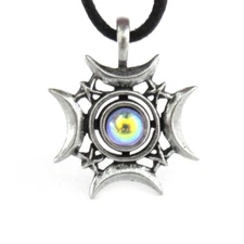 NEW Crescents Rising Amulet 1.25" Pewter Moon Pendant Silver Color Moon US Made!