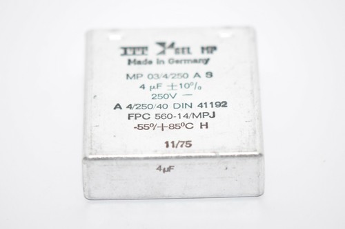 Vintage ITT SEL MP Capacitor MP 03/4/250 for Klangfilm Amps, 4 MFD / 250 V, NOS - Picture 7 of 7