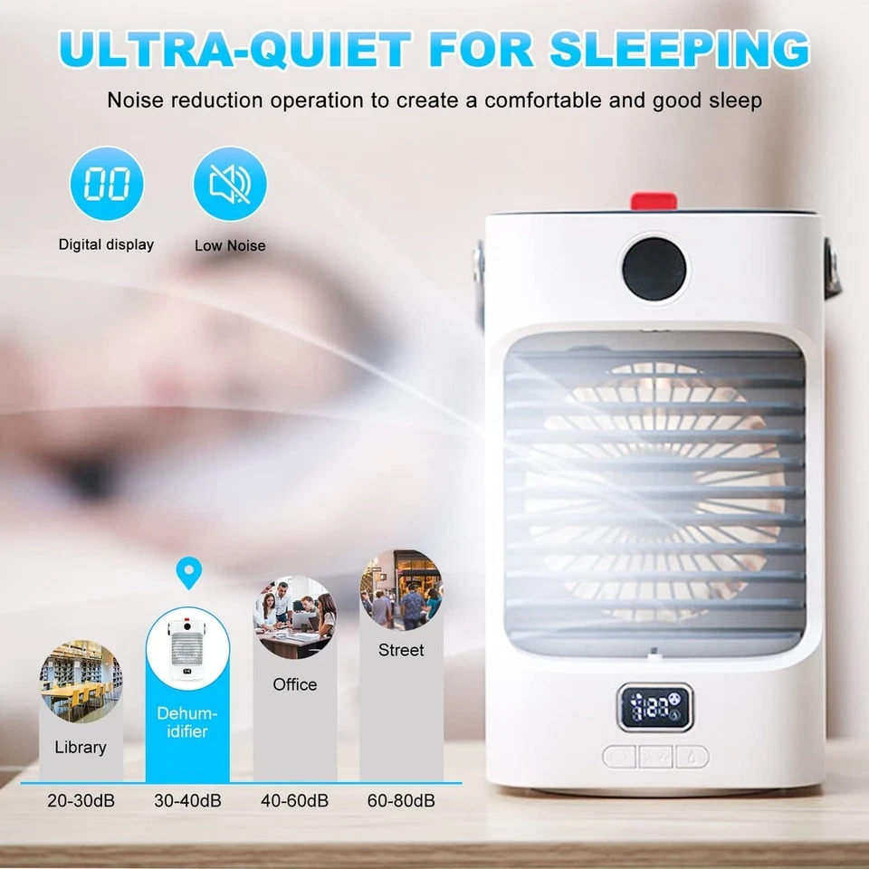 Portable Air Cooler, 4 In 1 Evaporative Small Desktop Cooler - Image 3 of 4