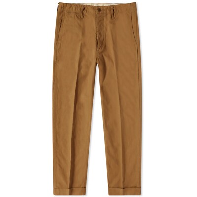 VISVIM Men's 'High Water Chino' Cropped Cotton Twill Pants Khaki 3