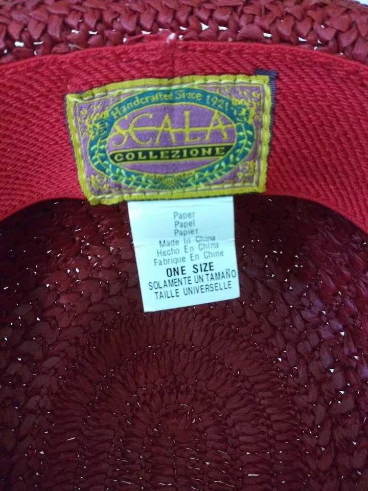 SOMBRERO ROJO ESCALA COLZONE ALA DE PAJA TALLA ÚNICA Foto 3 de 4