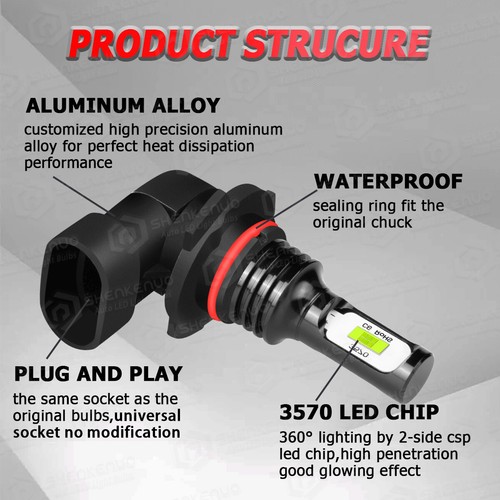 For Toyota Solara 1999-2001 8000K Combo Front Blue LED Headlight+Fog Light Bulbs - Picture 2 of 12