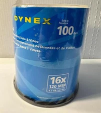 Dynex DVD Recordable Media DVD-R Disc 16x 4.7GB 100 Pack Spindle