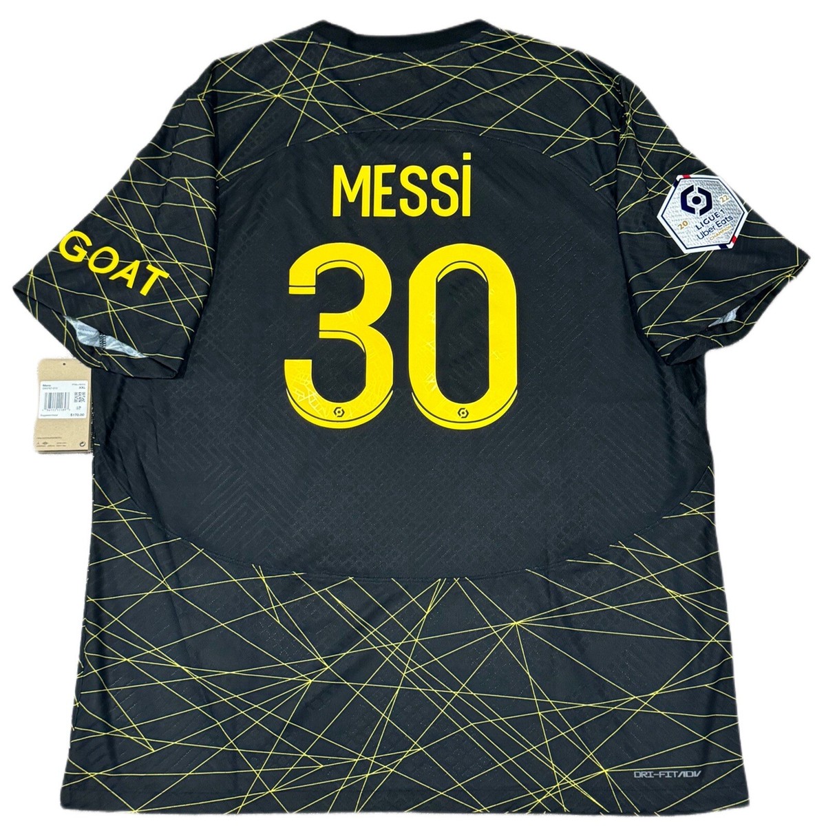 正規品 PSG 2022/23 ユニフォーム 4th メッシ #30 オーセン 2022/23 PSG Authentic Fourth Jersey #30 Messi 2XL Jordan Player