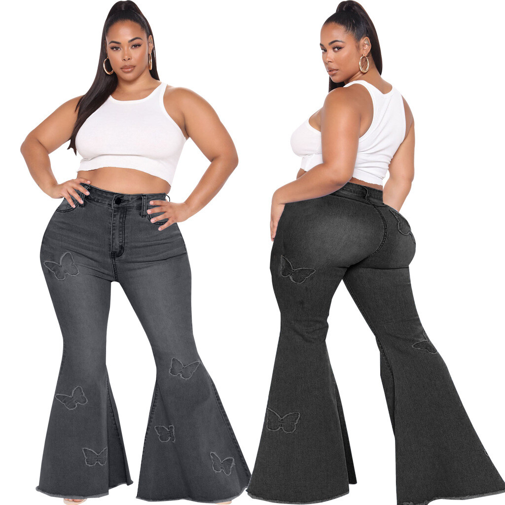 New Plus Size Women Skinny Patchwork High Waist Casual Denim New Plus Size Women Skinny Patchwork High Waist Casual Denim