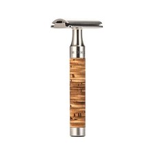 M HLE Rocca Stainless Steel Birch Bark Safety Razor Birch Back