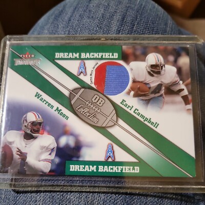 2002 Fleer Throwbacks Jerseys Earl Campbell Warren Moon Patch Dream Backfield