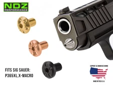 NDZ Sig P365XL & X Macro Stainless Steel Guide Rod End Screws in PVD & Cerakote