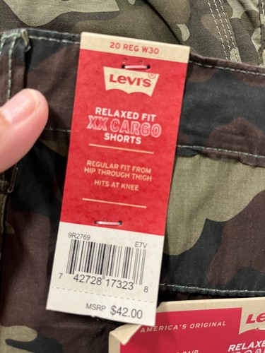 Levi's Boys Relaxed Fit XX Cargo Shorts Cypress Camo Size 14 Reg, 18 Reg, 20 Reg - Picture 11 of 11