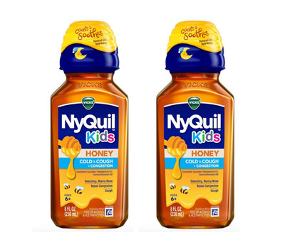 NyQuil KIDS Honey Cold & Cough + Congestion, Nighttime Relief, 8oz Ea, 2 PACK