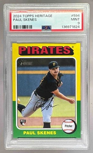 136971824 Paul Skenes 2024 Topps Heritage High Number #594 RC PSA 9
