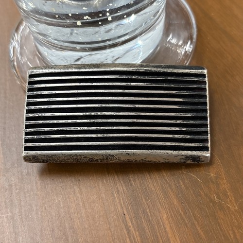 Sterling Silber oxidiert geätzt Gürtelschnalle von Francis Jones "Grill" - Bild 1 von 10